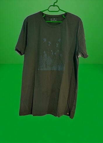 Printed Sold Green Oversize T-Shirt 