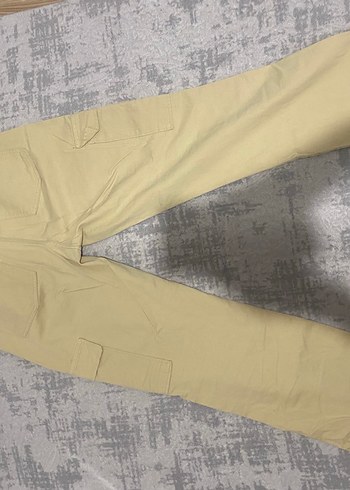 Bej Pamuklu Rahat Kesim Kadın Pantolon - Görsel 2