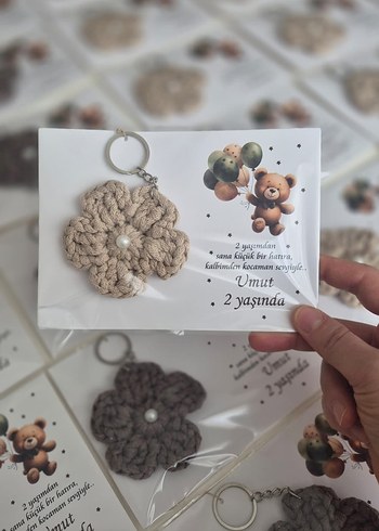 Örgü Bohem Anahtarlık - Kahverengi - Görsel 2