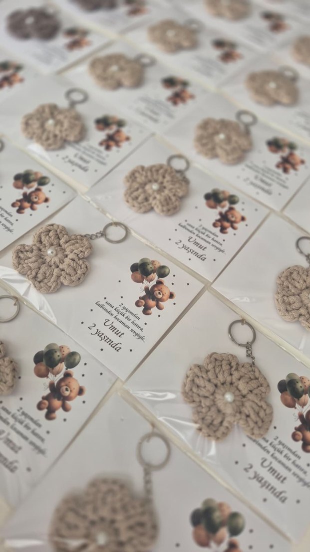 Örgü Bohem Anahtarlık - Kahverengi - Görsel 3