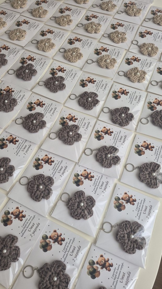 Örgü Bohem Anahtarlık - Kahverengi - Görsel 4