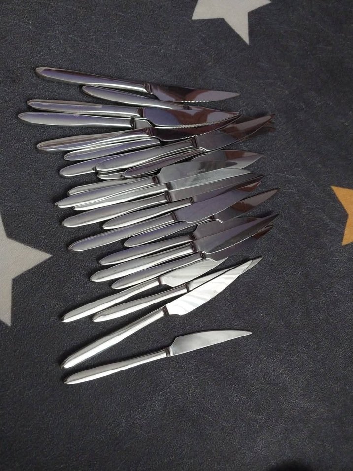 Gri Paslanmaz Çelik Bıçak Seti 24 adet - Görsel 2