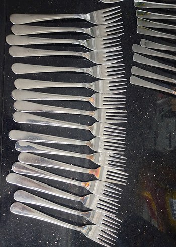 Gri Çelik Yemek Çatalı Seti 42 adet - Görsel 2