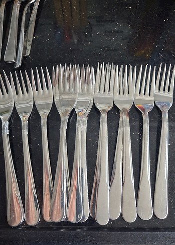 Gri Çelik Yemek Çatalı Seti 42 adet - Görsel 7