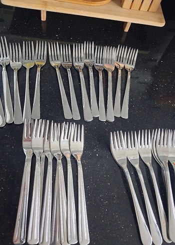 Gri Çelik Yemek Çatalı Seti 42 adet - Görsel 4