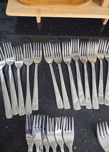 Gri Çelik Yemek Çatalı Seti 42 adet - Görsel 5