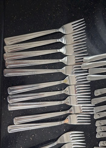 Gri Çelik Yemek Çatalı Seti 42 adet - Görsel 9