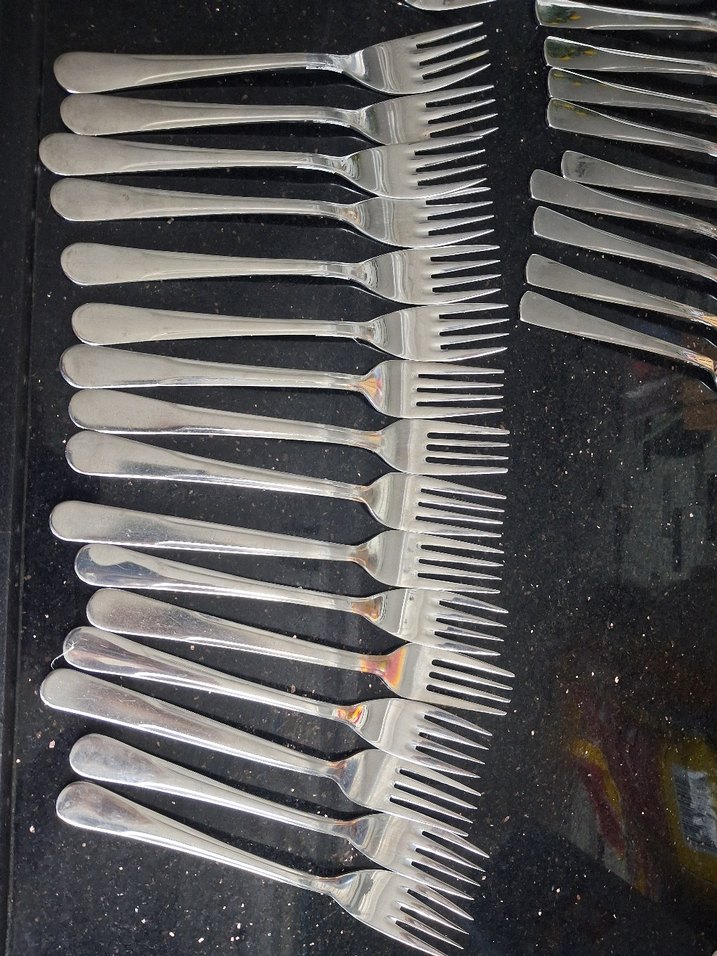 Gri Çelik Yemek Çatalı Seti 42 adet - Görsel 2
