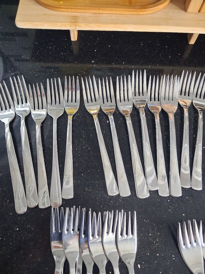 Gri Çelik Yemek Çatalı Seti 42 adet - Görsel 5