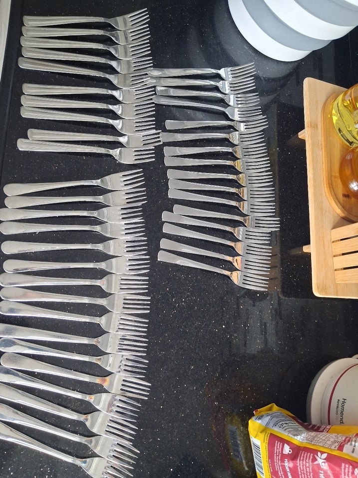 Gri Çelik Yemek Çatalı Seti 42 adet - Görsel 3