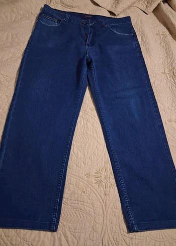 Düğmeli Lacivert erkek Denim Pantolon - Görsel 4