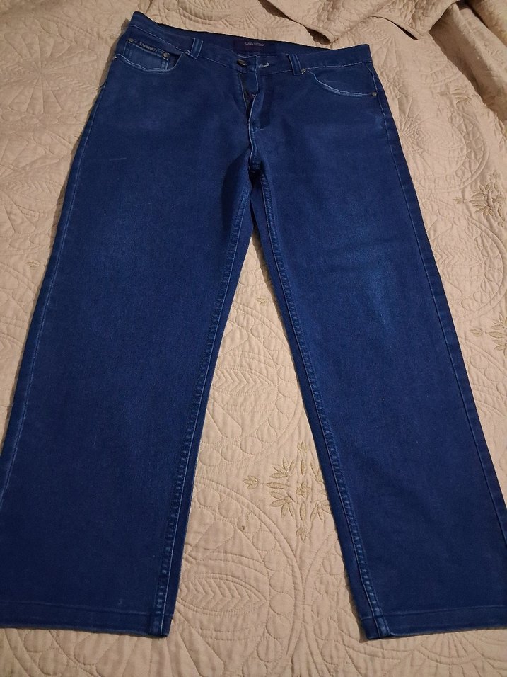 Düğmeli Lacivert erkek Denim Pantolon - Görsel 4