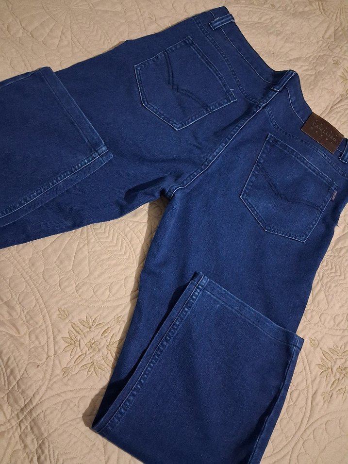 Düğmeli Lacivert erkek Denim Pantolon - Görsel 2