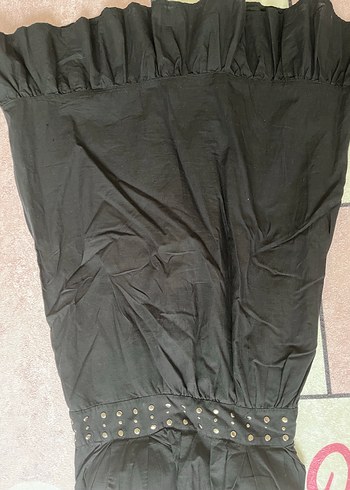 m Beden siyah Renk Siyah Straplez Midi Gotik Abiye Elbise