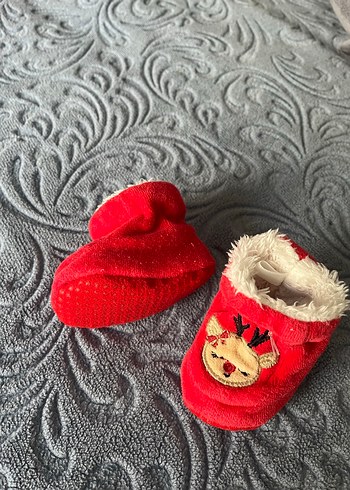 Kız Çocuk Kırmızı Nakışlı Sıcak Ev panduf - Görsel 3