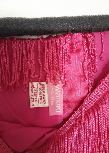 LC Waikiki Pembe Fırfırlı Askılı Kız Elbisesi