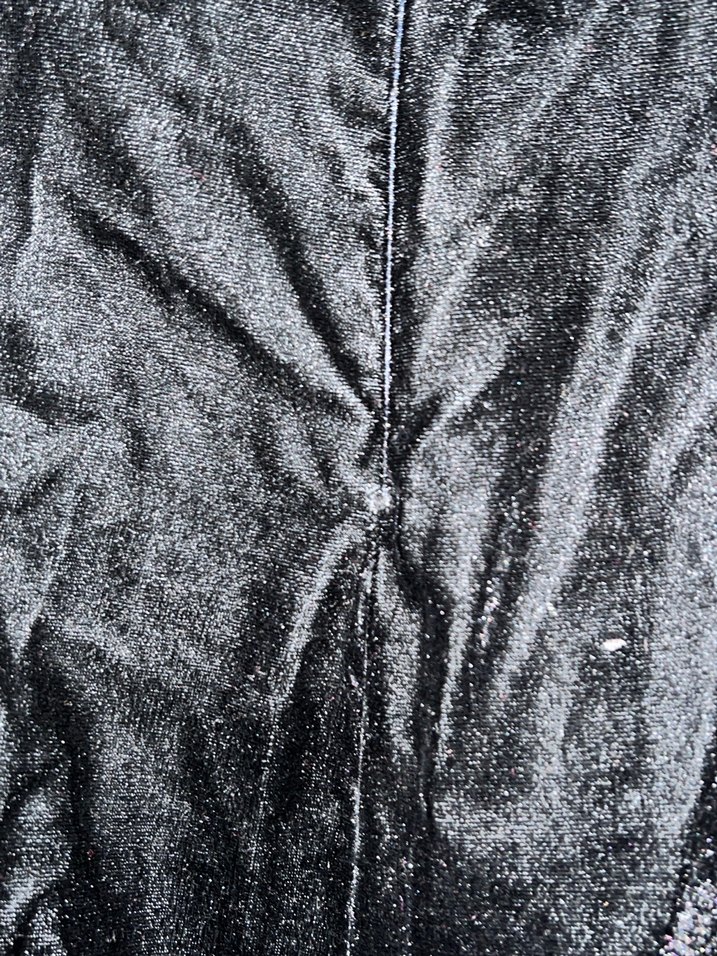 Siyah Uzun Kollu kadife elbise - Görsel 3