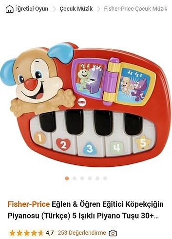 Müzikli piyono fisher- price markasi. Hiçbir sıkıntısı yoktur. - Görsel 2