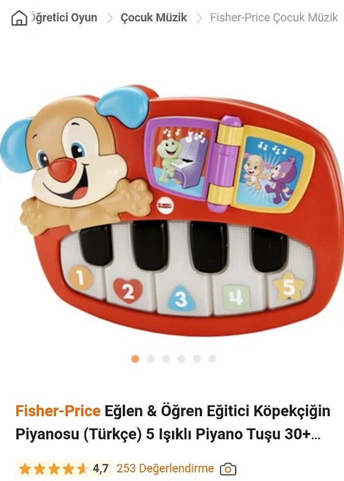 Müzikli piyono fisher- price markasi. Hiçbir sıkıntısı yoktur. - Görsel 2