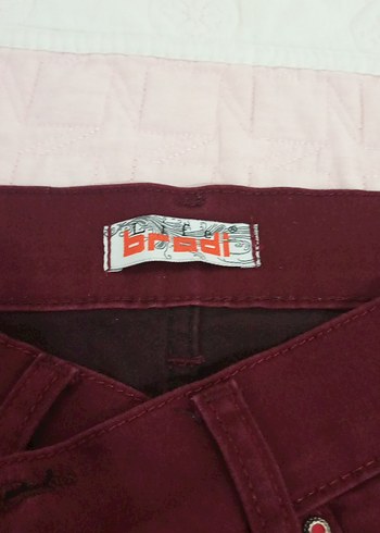 Bordo Salaş Midi Kadın Kumaş Pantolon - Görsel 2