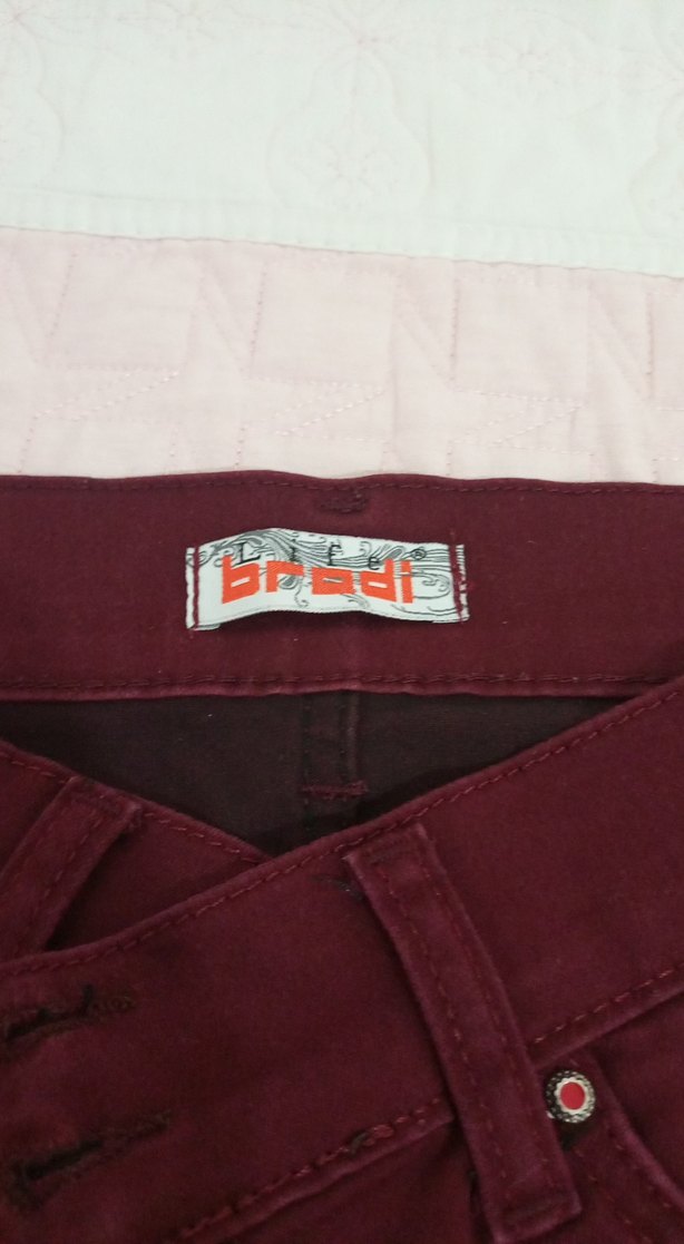 Bordo Salaş Midi Kadın Kumaş Pantolon - Görsel 2