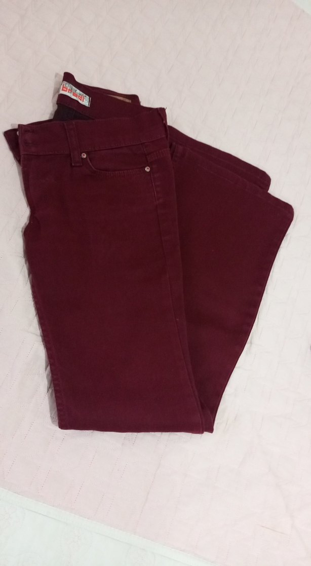 Bordo Salaş Midi Kadın Kumaş Pantolon - Görsel 4