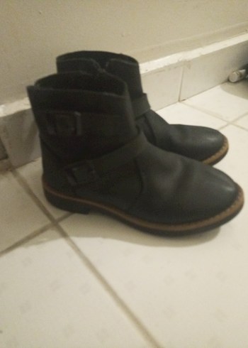 Kız Çocuk Siyah Deri Biker Bot - Görsel 2