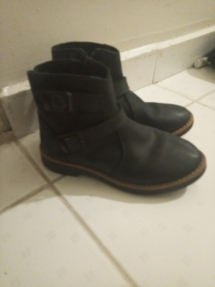 Kız Çocuk Siyah Deri Biker Bot - Görsel 2