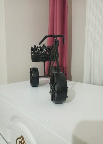 Siyah Metal Üç Tekerlekli Dekoratif Bisiklet - Görsel 3