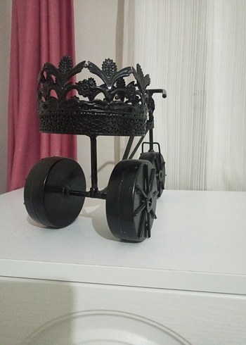 Siyah Metal Üç Tekerlekli Dekoratif Bisiklet - Görsel 2