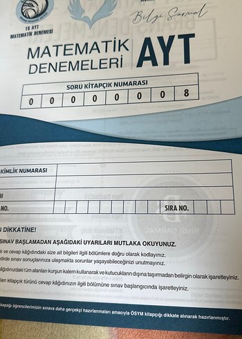 AYT Matematik Branş Denemeleri 15x40
