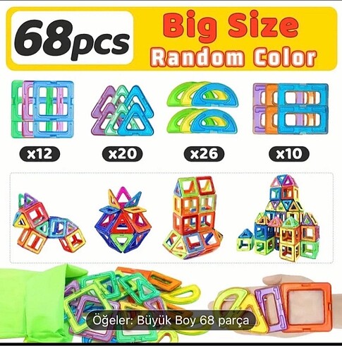 Manyetik Blok 68 Adet