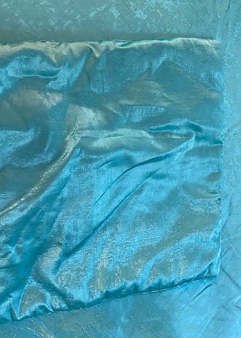 Turkuaz Parlak Düz Yatak Örtüsü - Görsel 6