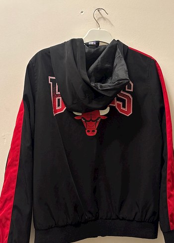 Chicago Bulls Baskılı Siyah Erkek Çocuk Ceket - Görsel 2