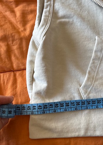 Kapüşonlu Fermuarlı Beyaz Yelek - Görsel 4