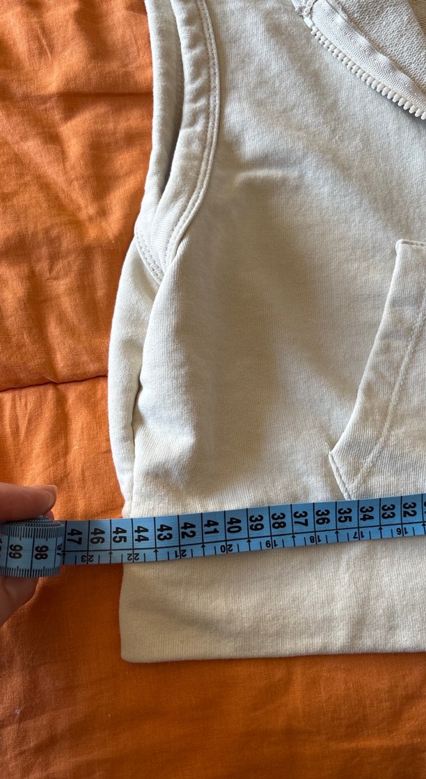 Kapüşonlu Fermuarlı Beyaz Yelek - Görsel 4