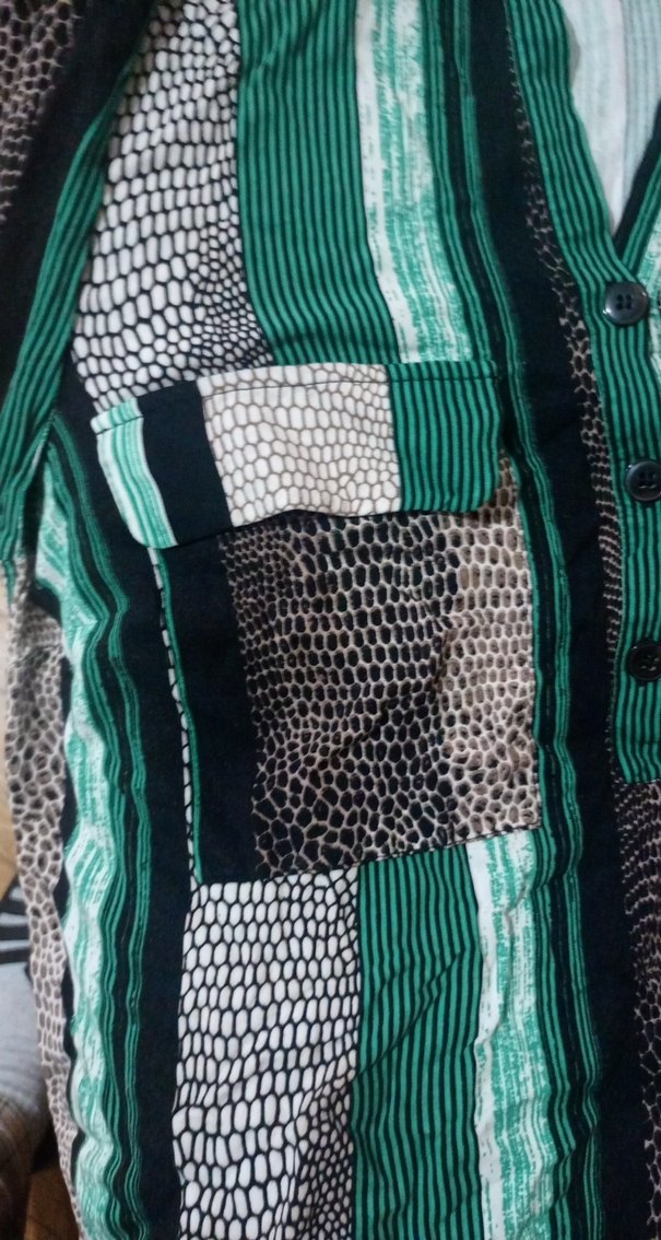 Bohem Yılan Desenli Uzun Kollu Kadın Gömlek - Görsel 2