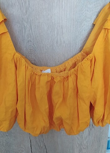 H&M H&M portakal rengi şık crop