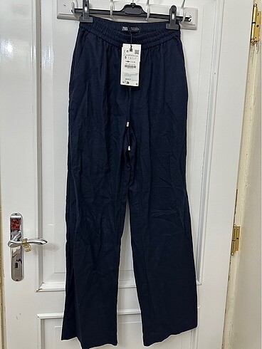 Zara ZARA KETEN GENİŞ PAÇA PANTOLON