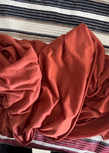 Kiremit Renk Kadın Penye Şal - Görsel 2