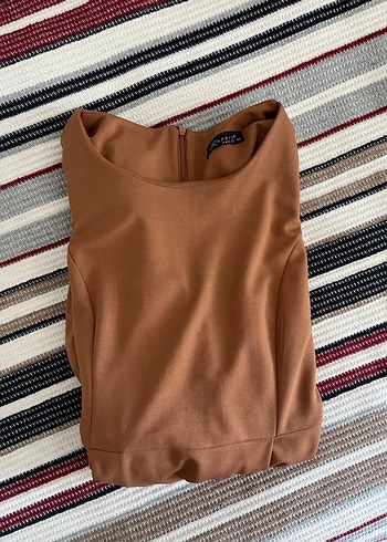 Güpür Detaylı Kiremit Renk Elbise - Görsel 4