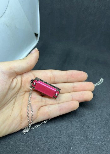 Pembe Zincir Detaylı Midi Kadın Kolye - Görsel 5