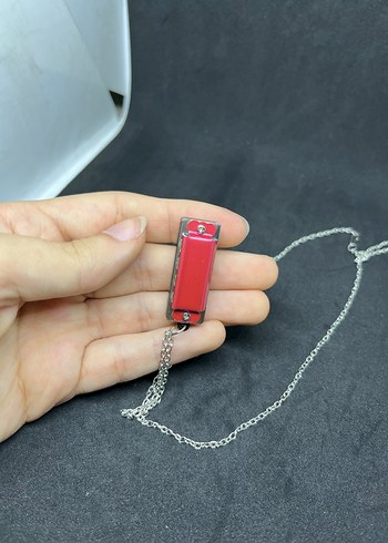 Pembe Zincir Detaylı Midi Kadın Kolye - Görsel 4