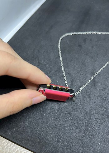 Pembe Zincir Detaylı Midi Kadın Kolye - Görsel 3