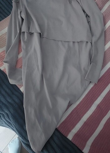 s Beden gri Renk Zara asimetrik bluz