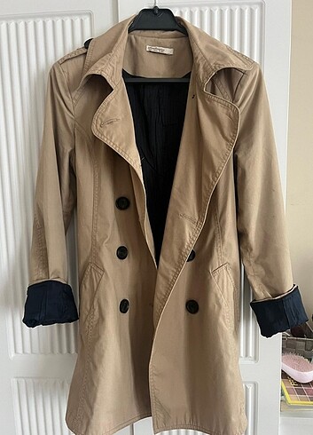40 Beden camel Renk Stradivarius bej trench coat