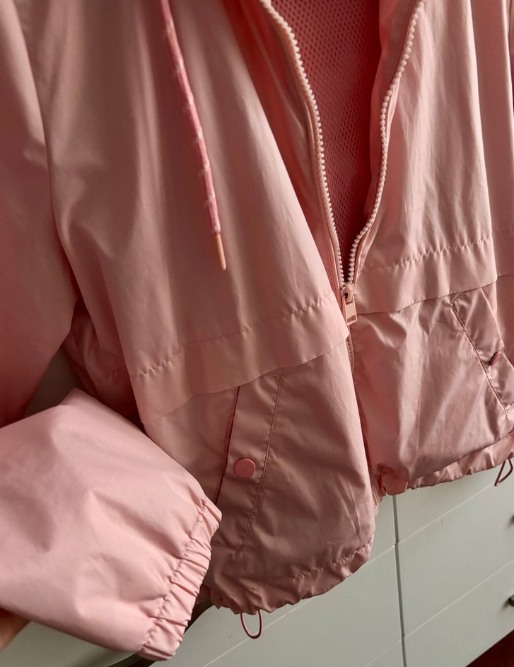 Pembe Fermuarlı Kadın Yağmurluk - Görsel 4