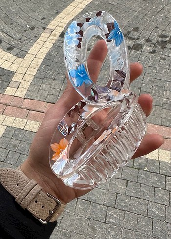 Şeffaf Çiçek Desenli Toka - Görsel 4