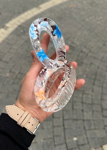 Şeffaf Çiçek Desenli Toka - Görsel 3