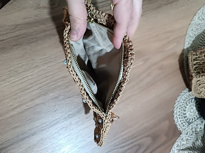 Beden camel Renk Hasır çanta